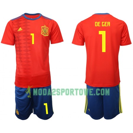 Koszulka Hiszpania DE GEA 1 Dziecięcy Domowe Stroje Piłkarskie 2019 Krótki Rękaw